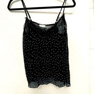 Anthropologie By The River Black and white lace tank size Medium
